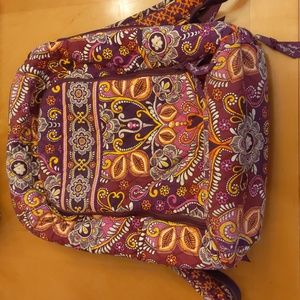 Vera Bradley Safari Sunset Purple Orange Maroon Paisley Backpack Laptop Bag